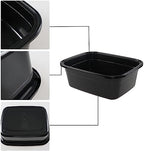2-Pack 18 Quart Plastic Wash Basin Tub, Rectangular Dishpan, Black