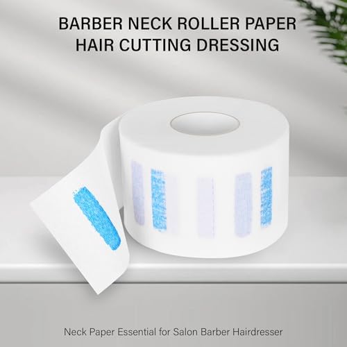 Disposable Barber Neck Paper with Hairdressing Accessory Tool - 5 Rolls & 500 Neck Strips, Barber Supplies