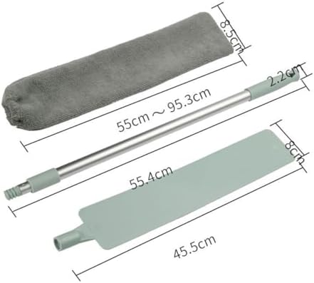 Cabilock Extendable Microfiber Duster with Washable Head, Household Dust Cleaner Tool for Bed Base and Corner Cleaning, Soft Flexible Handle for Home Dust Sweeping