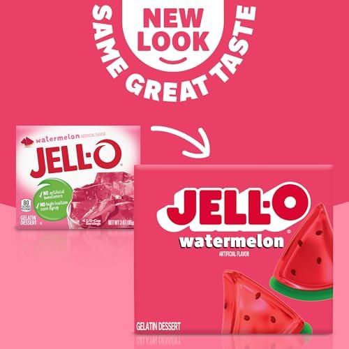 Jell-O Watermelon Gelatin Mix 3 Ounce Box (Pack of 6)
