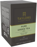 Taylors of Harrogate Pure Green Tea, Individually Wrapped Bags, 20 Count (Pack of 1), Delicate, Mellow and Crisp, Caffeinated, Enjoy Hot or Iced, 20 Teabags