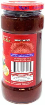 Rani Hot Mango Chutney (Spicy Indian Preserve) 18oz (1.1lbs) 500g Glass Jar, Ready to eat, Vegan ~ Gluten Free, All Natural, NON-GMO