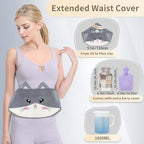 Hot Water Bag, Hot Water Bottle wtih Cover, 1L Rubber Warm Hot Water Bottles Pouch with 130cm Long Soft Waist Cover for Neck, Shoulder, Back, Hand, Legs and Period Pain Relief