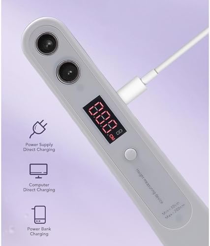 Portable Ultrasound Body Height Stadiometer, Handheld Cordless Body Height Meter Device for Children and Adults with LCD Display,Smart Digital Height Measurement Tool
