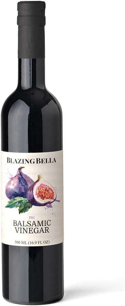 Blazing Bella Fig Balsamic Vinegar – Thick, Smooth & Naturally Sweet with Fig – Premium Italian Balsamic for Salads, Cheese & Finishing Dishes – 16.9 fl oz (500ml)
