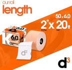 K6.0 Kinesiology Tape - 2in x 20ft Beige (6 Rolls) Latex-Free Hypoallergenic Joint Muscle Sports Medical Injury Support