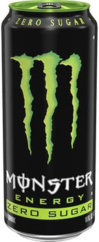 Monster Energy Zero Sugar, Green, Original, Low Calorie Energy Drink, 16 Ounce (Pack of 15), Can