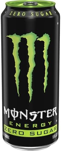 Monster Energy Zero Sugar, Green, Original, Low Calorie Energy Drink, 16 Ounce (Pack of 15), Can