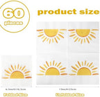 60Pcs Boho Sun Paper Napkins Sunshine Napkin Disposable First Trip Around The Sun Cocktail Dinner Napkins for Birthday Baby Shower Party Supplies Birthday Decorations (13" x 13")