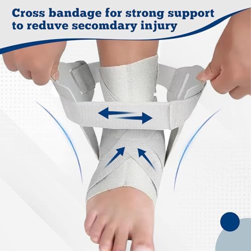 Ankle Brace with Side Stabilizers - Adjustable Ankle Support Sprained Ankle Brace for Ankle Sprained, Plantar Fasciitis,Achilles Tendon, Injury Recovery, Support for Running, For sports enthusiasts, it can provide pressure protection during exercise