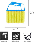 2 Pcs Washable Window Blind Cleaner - Hand-Held Mini Duster Brush for Wood Blinds, Venetian Shades & Air Conditioner Duster