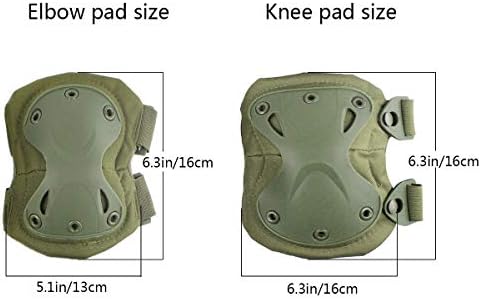 AOUTACC Combat Knee & Elbow Protective Pads Set for Outdoor CS Paintball Game Cycling Safety Skateboarding Gear Skates Knee Protection Guard Pads