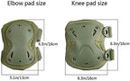 AOUTACC Combat Knee & Elbow Protective Pads Set for Outdoor CS Paintball Game Cycling Safety Skateboarding Gear Skates Knee Protection Guard Pads