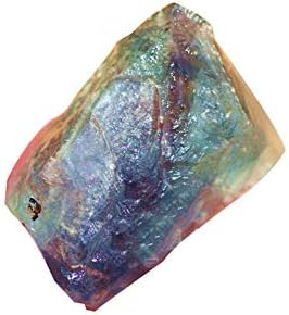 ZAPOOS Fluorite Stone, Rainbow Fluorite Rough Crystal, Natural Crystals, Healing Crystal Stone, Mineral Specimen Gemstone, Reiki Crystal for Cabbing, Tumbling, Polishing 1Pcs
