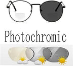 Photochromic Gray Bifocal Reading Glasses Transition Sunglasses Readers