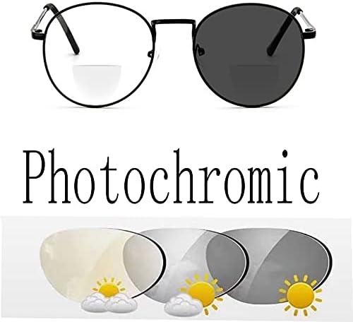 Photochromic Gray Bifocal Reading Glasses Transition Sunglasses Readers