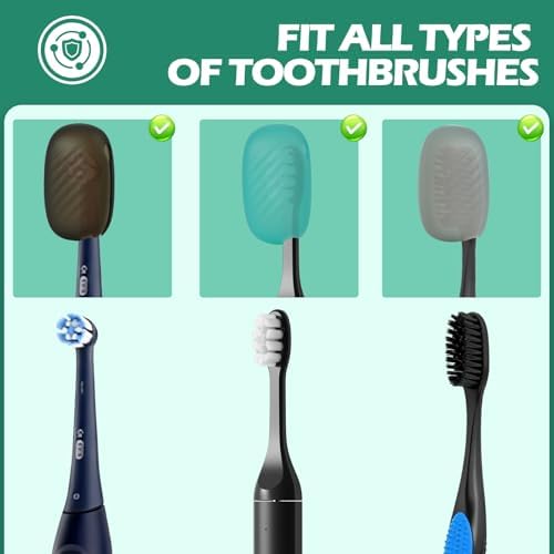 Lapfoon 6 Packs Silicone Toothbrush Covers, Tooth Brush Cover Cap for Electric & Manual Toothbrush Heads