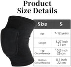 Sibba Kids Knee Pad, Breathable Elastic Knee Brace, Anti-Slip Padded Sponge Knee Protector for Volleyball Dance Running Skating Basketball Football Sports (Black)