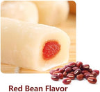 KWOLYKIM Mochi Rice Cake, Red Bean Flavor Asian Pastry Traditional Snack and Food Soft & Sweet Mochi Individually Packaging Dessert 360g/12.69oz (Pack of 6)