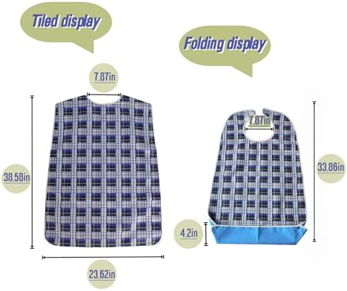 Adult Bibs-2 Pcs Washable Clothing Protectors for Elderly Seniors and Disabled | Waterproof Adult Bibs for Women & Men(XL)
