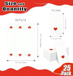 HEIPINIUYE 25 Pieces Valentine Paper Napkins 3-ply White and Red Valentines Heart Guest Napkins Disposable Hand Towels for Bathroom Wedding Valentine's Day Love Party Dinner Napkin