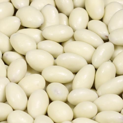 Gourmet White Chocolate Covered Almonds by Its Delish, 2 lbs Bulk | White Milk Chocolate Coated Almond Nuts, Kosher Dairy