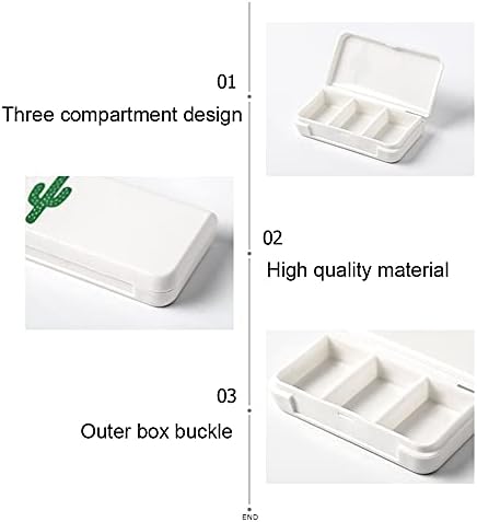 Daily Pill Box Case Waterproof Medicine Organizer Vitamin Holder Mini Pill Medicine Container for Travel Use -3 Compartments-Flamingo