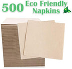 Recycled Post Consumer Napkins, Compostable Eco Lunch Biodegradable Napkins (13 x 13 Inches, 500, Count)