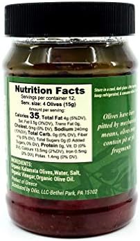 Greek Mixed Pitted Large Olives - Kalamata & Green (Halkidiki) Olives - 13.1oz - Organic - Gluten Free - NonGMO - Paleo - Keto - Brined W/ Sea Salt, Red Wine Vinegar, Extra Virgin Olive Oil & Water