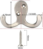 IBosins 10 Pack Heavy Duty Double Prong Coat Hooks Wall Mounted with 20 Screws Retro Double Hooks Utility Hooks for Coat, Scarf, Bag, Towel, Key, Cap, Cup, Hat