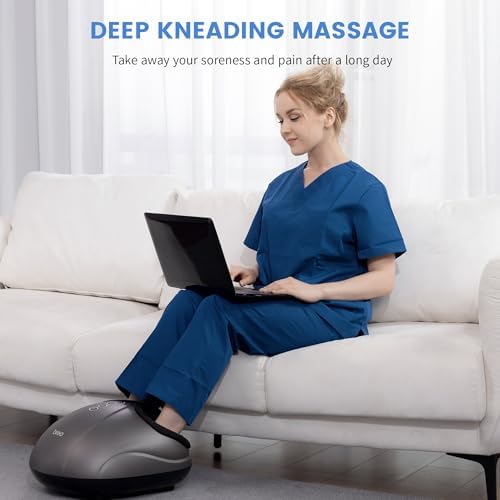 Breo Foot Massager with Heat, Deep Tissue Kneading, Shiatsu Massage Machine for Relax, Relieve Foot Pain, Plantar Fasciitis, Fits Feet Up to Men Size 14, Mother's Day Gift