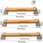 Bathroom Safety Grab Bar/Towel Grab Rail, Wooden Handle for The Disabled, Elderly, Handicap, Pregnant Women, Children, with Hidden Screws (12/16/20inch)