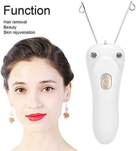 Facial Threading Hair Removal, USB Rechargeable Electric Women Cordless Facial Threading Epilator Ladies Beauty Epilator Trimmer Cotton Threading Tool for Body Facial Pull(Gold)