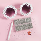 Generic Flatback Rhinestones Clear Crystal Nail Gems Round SS3-SS10, 7200 PCS, Kit with Wax Pencil & Pick Up Pen