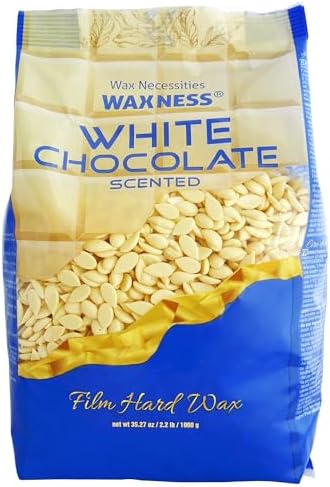 Waxness Film Hard Wax Beads White Chocolate 2.2 lb (1 kg) Pack of 2 – Stripless Professional Hard Wax for Face & Body, Smooth Application, Suitable for Sensitive Skin – Made in Italy