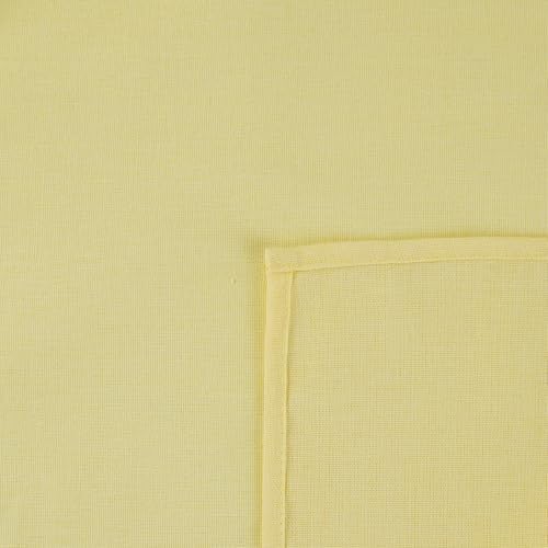 Solid Color Linen Blended Thin Dinner Cloth Napkins - Set of 12 (40 x 40 cm) - for Easter Events & Home Use (Yellow)