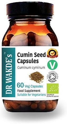DR WAKDE's Organic Cumin Seed Capsules, Organic (60 Veg Caps, Plant-Based Supplement, Ayurvedic Herb, All Natural, Vegan)