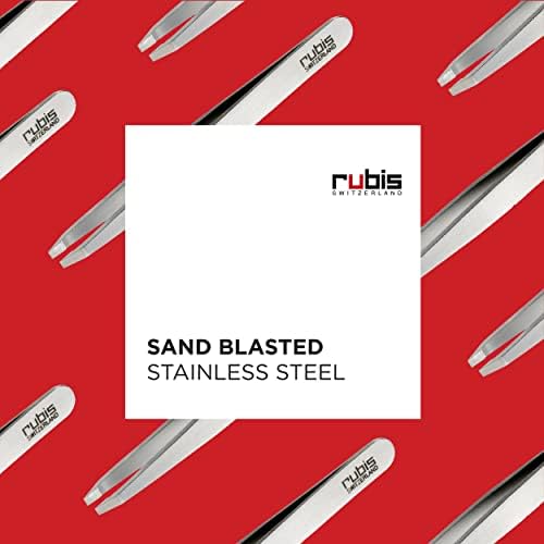 Rubis Universal Stainless Steel Tweezers with Straight Tips for Precise Eyebrows and Hair Removal, 1K302,Rubis Switzerland Swiss Made World Renowned Precision