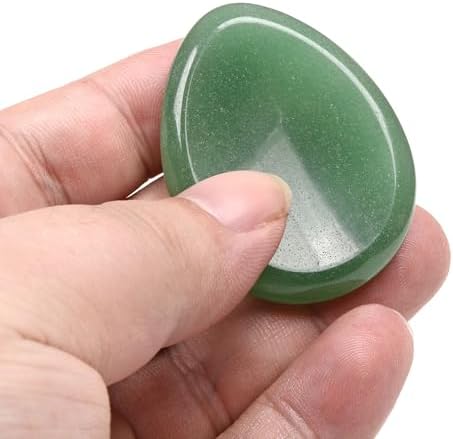 Green Aventurine Jade Crystals Healing Thumb Worry Stone Pocket Palm Meditation Crystal Teardrop Drop Gemstone