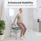 PELEGON Raised Toilet Seat with Handles (400lb) - Adjustable Height & Width Toilet Chair with Arms, Toilet Riser with Handles, Toilet Chair Over Toilet, Handicap Toilet Seat for Elderly (Teal)