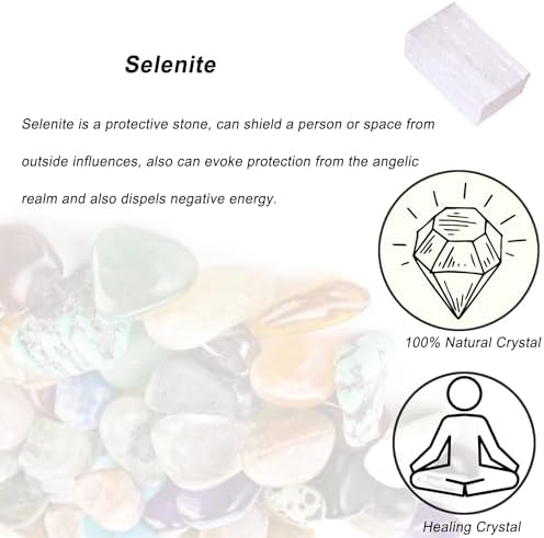 Selenite Raw Crystals, Large 1.25-2.0" Healing Crystals Natural Rough Stones Crystal for Tumbling, Cabbing, Fountain Rocks, Decoration, Polishing, Wire Wrapping, Wicca & Reiki