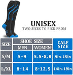 fenglaoda 3 Pairs Compression Socks for Women & Men Knee High Nurse Pregnant Cute Medical Running Travel Athletic