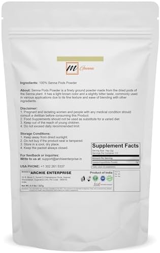 Senna Pods Powder (Cassia Angustifolia) 0.5 lbs / 227 GMS