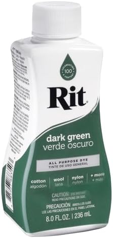 Rit Liquid Fabric Dye, 8-Ounce, Dark Green, 8 Fl Oz (Pack of 1)