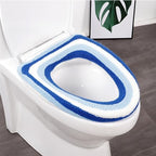 Tyenaza Toilet Seat Cushion, Knitted Thickened O Shaped Toilet Seat Cushion Rainbow Stripe Toilet Pad Acrylic Fiber Toilet Pad