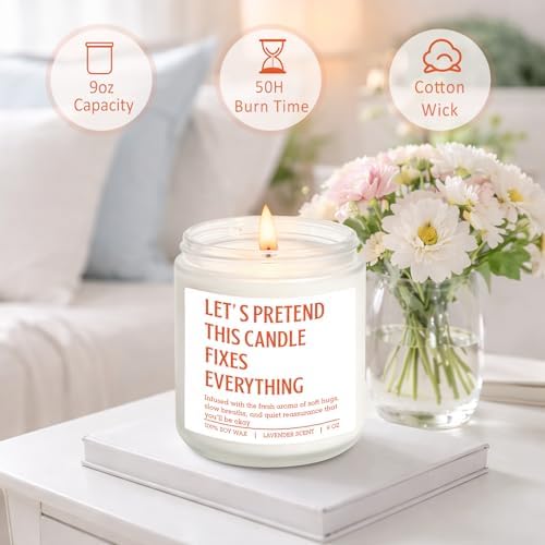 Miracu Scented Candles, Stress Relief Gifts for Women Men, Funny Relaxation, Emotional Support, Comfort, Destress, Anxiety, Relaxing Ideas, Birthday, Mothers Day, Self Care Gifts for Friend Coworker