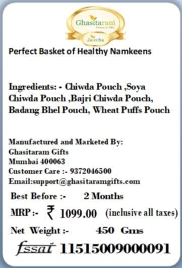 Jaiccha Ghasitaram Christmas Gifts Perfect Basket of Healthy Namkeens