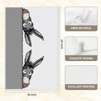 Cute Peeking Donkey Kitchen Towels, Funny Donkeys Print Microfiber Dish Cloths, Absorbent Waffle Weave Hand Towels, Durable Tea Towels for Kitchen Home Bathroom, Animal Lover Gifts