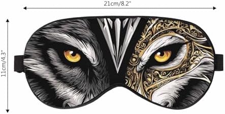 Wolf Sleep Eye Mask Watercolor Wolf Face Animal Men Women Sleep Mask with Adjustable Strap Eye Cover Eye Shade for Travel, Nap,Meditation