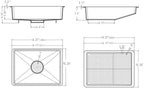 2-in-1 Dish Basin Set For Washing Dishes in Kitchen Sink, With Filter Basket Drain Hole Plug/Stopper,Multi-purpose and Portable Kitchen Cleaning Filter Basin,Plastic(ABS+PP),Gray,Nicmondo